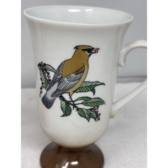 (6) Vintage 1960s Fred Roberts Songbird Pedestal Coffee Mug/Tea Cups Japan MCM - Picture 6 of 10